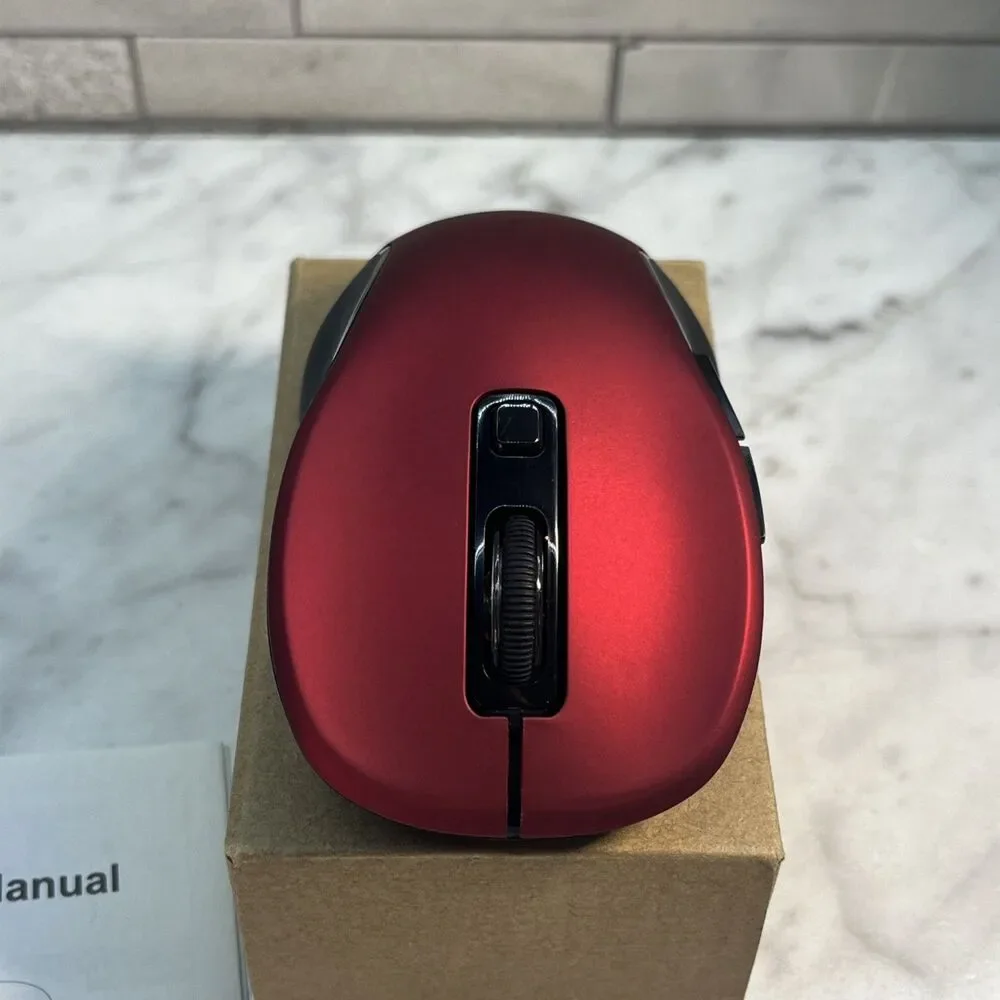 Wireless Mouse Red 2.4G w/ 6D Buttons, ergonomic, smooth Mouse for Laptop PC Mac